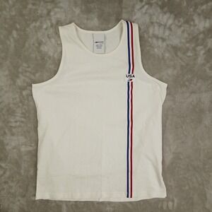 Tommy Hilfiger Athletics Vintage USA Tank Top Men's XL White Y2K 90s Muscle Tank